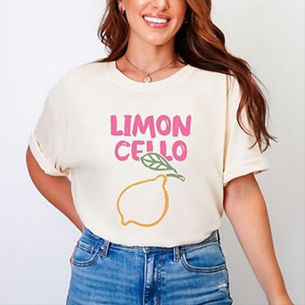Limoncello Bright Outline - Women's Garment Dyed Graphic T-Shirt
