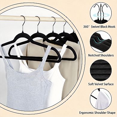 Velvet Non Slip Clothes Hangers 360° Swivel Ultra-Thin Space Saving for Jacket Sweater