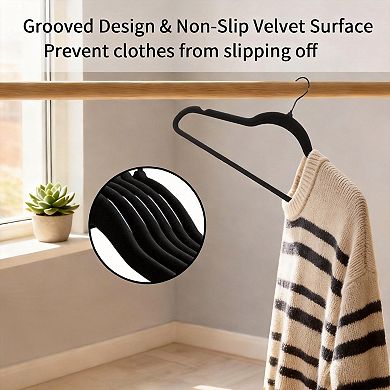 Velvet Non Slip Clothes Hangers 360° Swivel Ultra-Thin Space Saving for Jacket Sweater