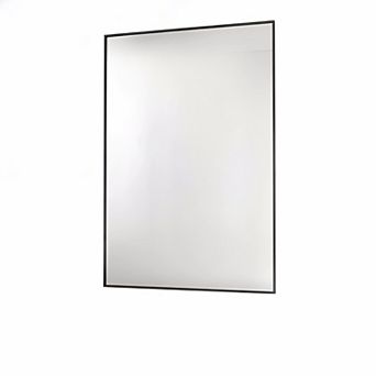 KSIZUIS 24"x32" Black Rectangle Vanity Mirror with Aluminum Frame - Hangs Horizontal/Vertical