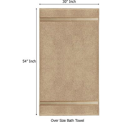 KSIZUIS 4-Pack 30"x54"100% Cotton Oversized Bath Towels-580 GSM Soft Absorbent for Spa&Gym,Line