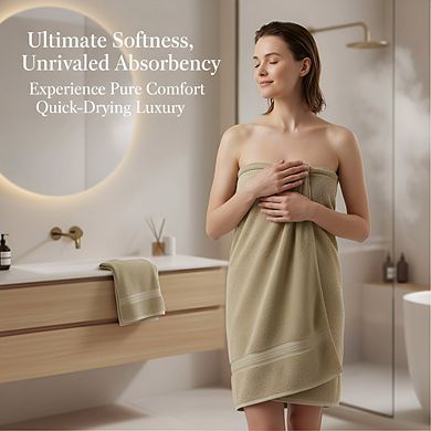 KSIZUIS 4-Pack 30"x54"100% Cotton Oversized Bath Towels-580 GSM Soft Absorbent for Spa&Gym,Line