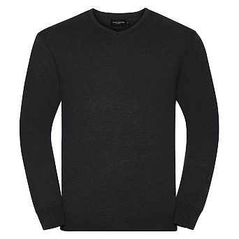 Russell Collection Mens Knitted V Neck Sweatshirt
