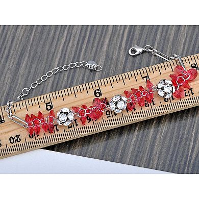 Silvery Tone Clump Floral Cluster Berry Crystal Bracelet Bangle