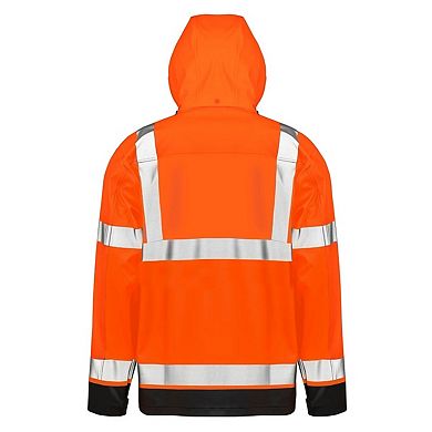 Result Genuine Mens Prism Hi-Vis Heavy Duty Hooded Jacket