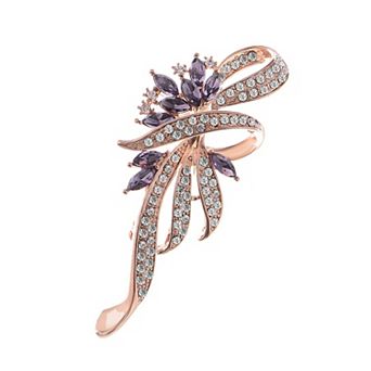 Vintage Shiny Crystal Rhinestones Flower Bouquet Brooch Lapel Pins Breastpin for Wedding Banquet