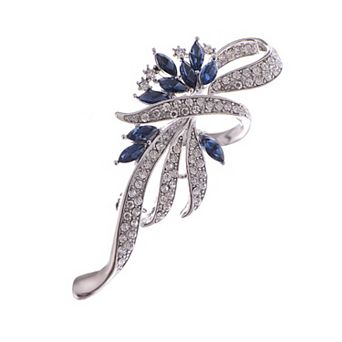 Vintage Shiny Crystal Rhinestones Flower Bouquet Brooch Lapel Pins Breastpin for Wedding Banquet