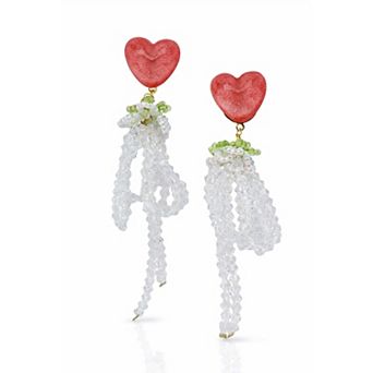 AGP PARIS Heart Stone Drop Earrings