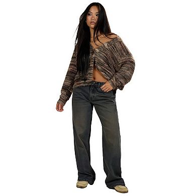 Women's Oversized Sweaters Button Down Long Sleeve Drop Shoulder Knit Outerwear Coat