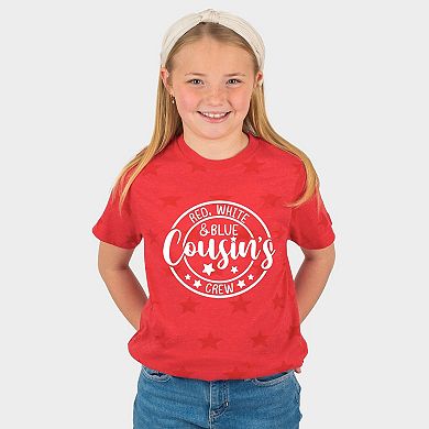 Red White And Blue Cousin's Crew - Youth Short Sleeve Star Tee