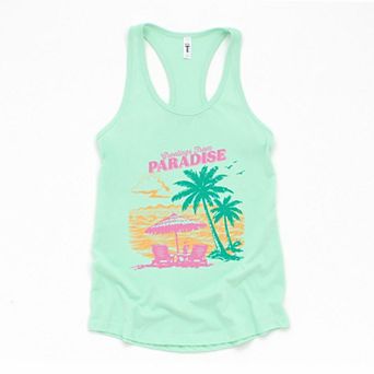 Greetings From Paradise Palm Tree - Women's Graphic Racerback Tank Top