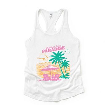 Greetings From Paradise Palm Tree - Women's Graphic Racerback Tank Top