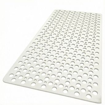 KSIZUIS White TPE Non-Slip Shower Mat-35"x16"with Suction Cups & Quick-Drying for Bathtub Safety
