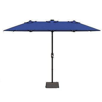 Elevate Your Outdoor Space 15FT Dual-Sided Patio Umbrella with LED Lights - LED Lights