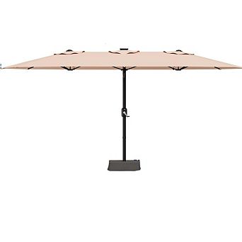Elevate Your Outdoor Space 15FT Dual-Sided Patio Umbrella with LED Lights - LED Lights