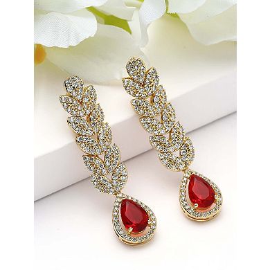 AGP PARIS Leaf Cascade Teardrop Statement Earrings