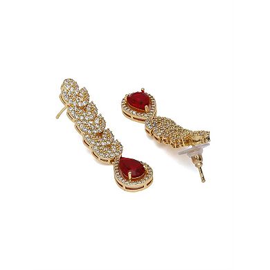 AGP PARIS Leaf Cascade Teardrop Statement Earrings