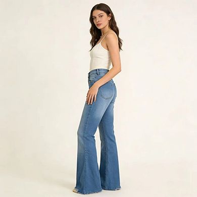 Women's Bell Bottom Flare Jeans High Waist Trendy Casual Denim Pants