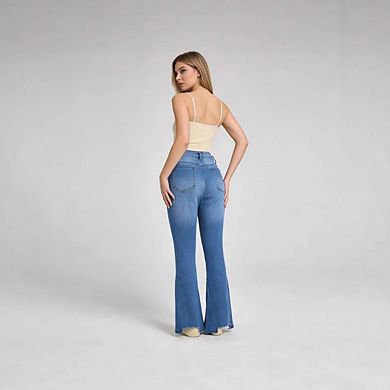 Women's Bell Bottom Flare Jeans High Waist Trendy Casual Denim Pants