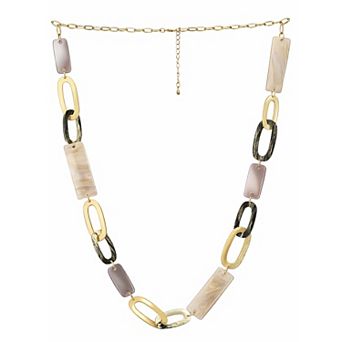 AGP PARIS Mixed Link Shell Accent Necklace