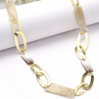 AGP PARIS Mixed Link Shell Accent Necklace