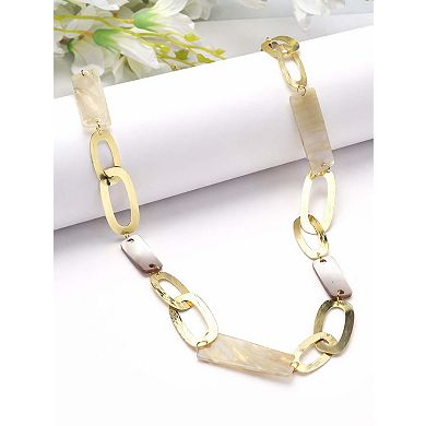 AGP PARIS Mixed Link Shell Accent Necklace