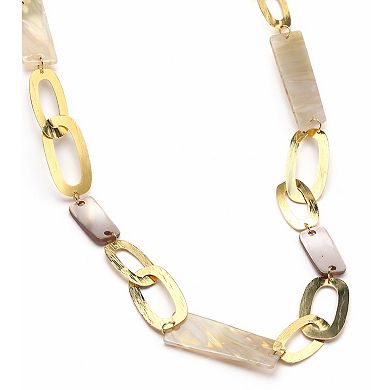 AGP PARIS Mixed Link Shell Accent Necklace