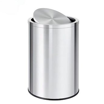 Stainless Steel Trash Can Large Liter Kitchen Garbage Can with Flipping Lid & Removable