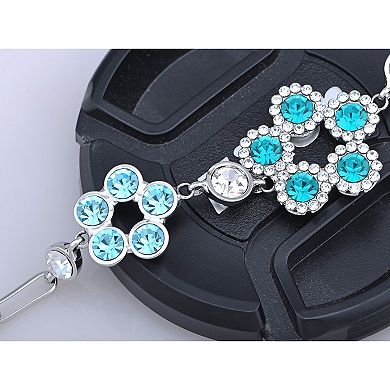 Blue Circle Petal Flower Arrangement Crystal Bracelet Bangle