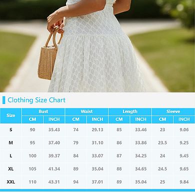 Women's Summer Casual Dresses Short Sleeve V-Neck Beach Vacation Dress