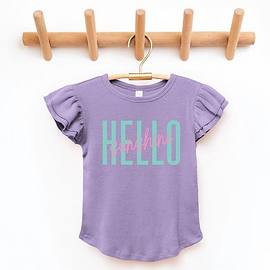 Hello Sunshine Tall - Flutter Sleeve Graphic T-Shirt