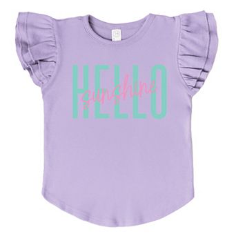 Hello Sunshine Tall - Flutter Sleeve Graphic T-Shirt
