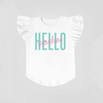 Hello Sunshine Tall - Flutter Sleeve Graphic T-Shirt