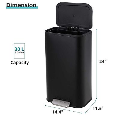 Stainless Steel Kitchen Trash Can with Soft - BPA Free - Large Capacity for Kitchen Use