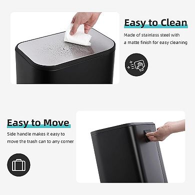 Stainless Steel Kitchen Trash Can with Soft - BPA Free - Large Capacity for Kitchen Use