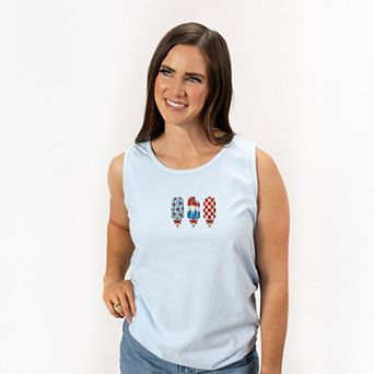 Patriotic Popsicles - Women's Garment Dyed Graphic Tank Top