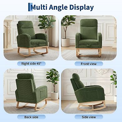ANIXOL Comfy High Back Rocking Chair with Footrest