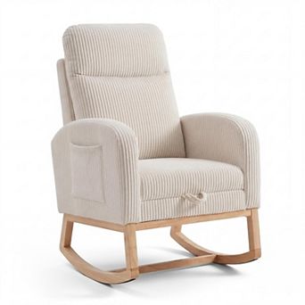 ANIXOL Comfy High Back Rocking Chair with Footrest