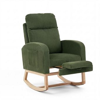ANIXOL Comfy High Back Rocking Chair with Footrest