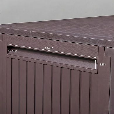 Outdoor Plastic Garden Storage Deck Box Lockable Patio Chest