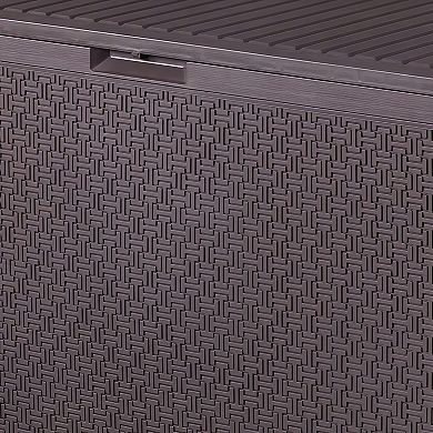 Outdoor Plastic Garden Storage Deck Box Lockable Patio Chest