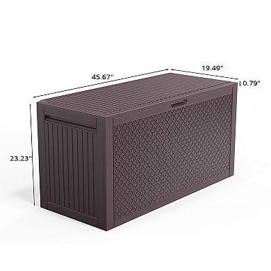 Outdoor Plastic Garden Storage Deck Box Lockable Patio Chest