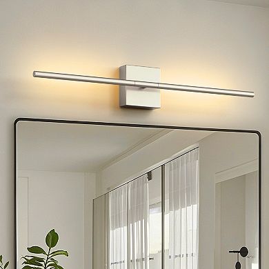 28.3in Rechargeable Smart Wall Lights 2 Pack Brushed Nickel RGBCW APP Remote Music Sync