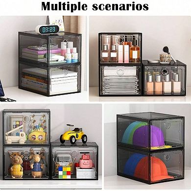 Clear Shoe Storage Boxes with Magnetic Doors for Sneakers, Boots, and More