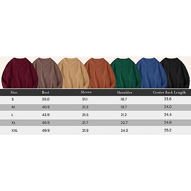 Zeagoo Women's Cable Knit Fisherman Sweater Long Sleeve Crewneck Vintage Pullover Tops