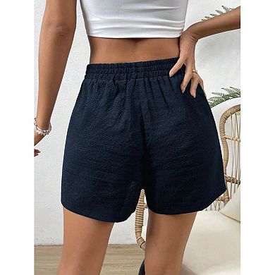 Seoria Drawstring Elastic Waist Wide Leg Casual Summer Shorts