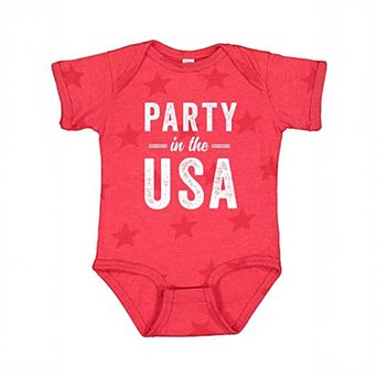 Party in the USA - Baby Short Sleeve Star Bodysuit