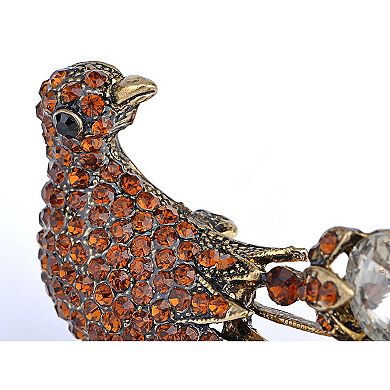 Womens Gold Tone Multicolored Rhinestones Peacock Bird Brooch Pin