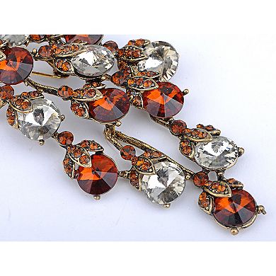 Womens Gold Tone Multicolored Rhinestones Peacock Bird Brooch Pin