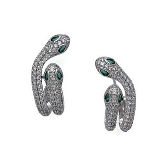 AGP PARIS Pavé Serpent Hugger Stud Earrings